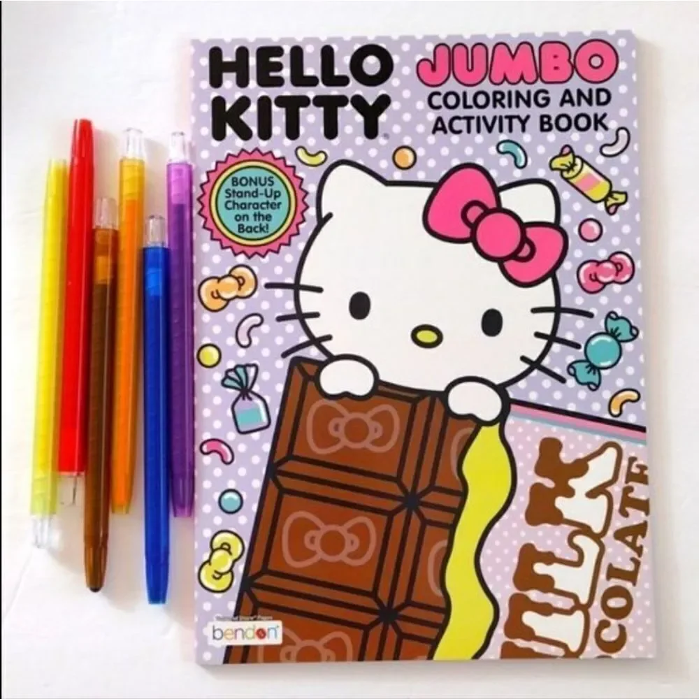 HELLO KITTY‎ Collectible Y2K Tin With Coloring Book and Twist Crayons